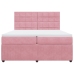 Cama box spring con colchón terciopelo rosa 200x200 cm