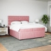 Cama box spring con colchón terciopelo rosa 200x200 cm