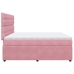 Cama box spring con colchón terciopelo rosa 200x200 cm