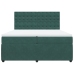 Cama box spring con colchón terciopelo verde oscuro 200x200 cm