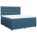 Cama box spring con colchón terciopelo azul oscuro 200x200 cm