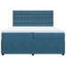 Cama box spring con colchón terciopelo azul oscuro 200x200 cm