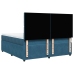 Cama box spring con colchón terciopelo azul oscuro 200x200 cm