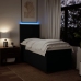 Cama box spring con colchón tela negro 80x200 cm