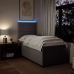 Cama box spring con colchón tela gris taupe 80x200 cm