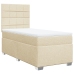 Cama box spring con colchón tela color crema 80x200 cm