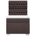 Cama box spring con colchón tela marrón oscuro 80x200 cm