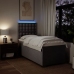 Cama box spring con colchón tela gris taupe 80x200 cm