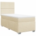 Cama box spring con colchón tela color crema 90x190 cm