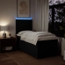 Cama box spring con colchón tela negro 90x190 cm