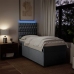 Cama box spring con colchón tela gris claro 90x190 cm