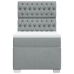 Cama box spring con colchón tela gris claro 90x190 cm