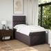 Cama box spring con colchón tela marrón oscuro 90x190 cm