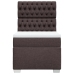 Cama box spring con colchón tela marrón oscuro 90x190 cm