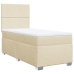 Cama box spring con colchón tela color crema 90x200 cm