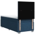 Cama box spring con colchón tela azul 90x200 cm