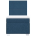 Cama box spring con colchón tela azul 90x200 cm