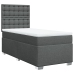 Cama box spring con colchón tela gris oscuro 90x200 cm