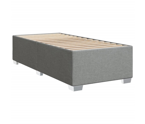 Cama box spring con colchón tela gris claro 100x200 cm