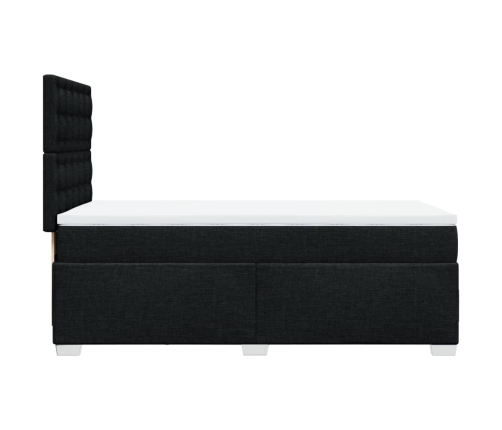 Cama box spring con colchón tela negro 100x200 cm