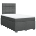 Cama box spring con colchón tela gris oscuro 120x190 cm