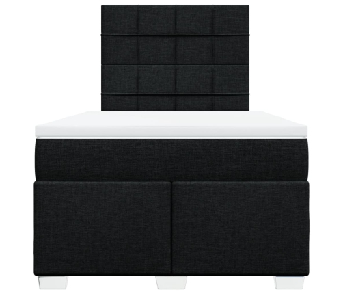 Cama box spring con colchón tela negro 120x190 cm