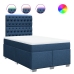 Cama box spring con colchón tela azul 120x190 cm