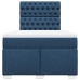 Cama box spring con colchón tela azul 120x190 cm