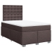 Cama box spring con colchón tela marrón oscuro 120x190 cm