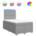 Cama box spring con colchón tela gris claro 120x200 cm