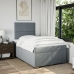 Cama box spring con colchón tela gris claro 120x200 cm