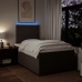 Cama box spring con colchón tela gris claro 120x200 cm
