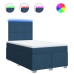Cama box spring con colchón tela azul 120x200 cm