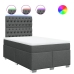 Cama box spring con colchón tela gris oscuro 120x200 cm