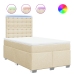 Cama box spring con colchón tela color crema 120x200 cm