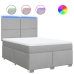 Cama box spring con colchón tela gris claro 140x190 cm