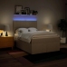 Cama box spring con colchón tela color crema 140x190 cm