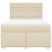 Cama box spring con colchón tela color crema 140x190 cm