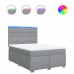 Cama box spring con colchón tela gris claro 140x200 cm