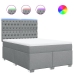 Cama box spring con colchón tela gris claro 140x200 cm