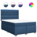Cama box spring con colchón tela azul 140x200 cm