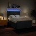 Cama box spring con colchón tela azul 140x200 cm