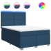 Cama box spring con colchón tela azul 160x200 cm
