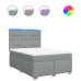 Cama box spring con colchón tela gris claro 160x200 cm
