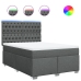 Cama box spring con colchón tela gris oscuro 160x200 cm