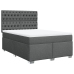 Cama box spring con colchón tela gris oscuro 160x200 cm