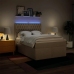 Cama box spring con colchón tela color crema 160x200 cm