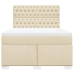 Cama box spring con colchón tela color crema 160x200 cm