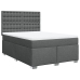 Cama box spring con colchón tela gris oscuro 160x200 cm