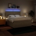 Cama box spring con colchón tela color crema 180x200 cm